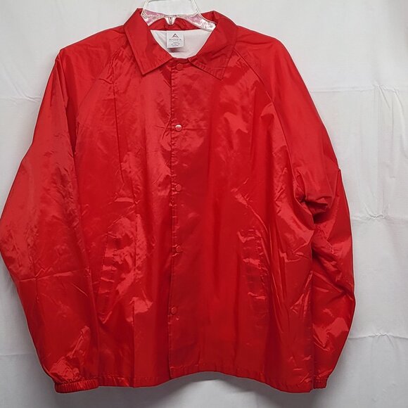 Augusta Sportswear Windbreaker Jacket Mens XL Snap Lined Water Resist Red - Picture 1 of 15